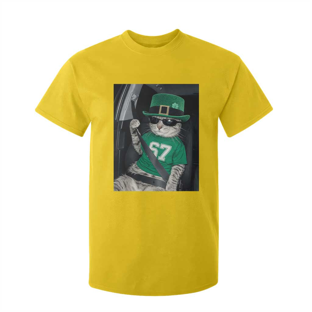 67 Cat St Patricks Day T Shirt For Kid Funny Cat Driver Leprechaun Meme TS14 Daisy Print Your Wear