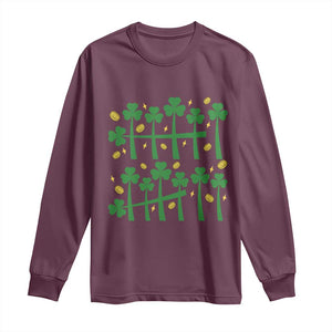 67 St Patricks Day Long Sleeve Shirt Funny Six Seven Gen Alpha Meme TS14 Maroon Print Your Wear