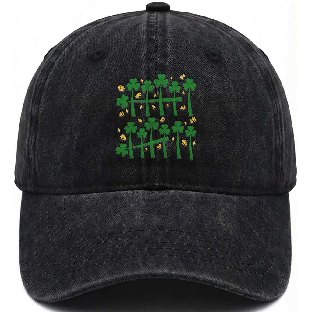 67 St Patricks Day Washed Cotton Baseball Cap Funny Six Seven Gen Alpha Meme TS14 Washed Cap Universal Fit Black Print Your Wear