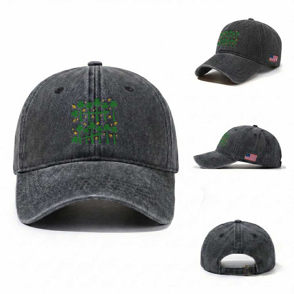 67 St Patricks Day Washed Cotton Baseball Cap Funny Six Seven Gen Alpha Meme TS14 Washed Cap Universal Fit Dark Gray Print Your Wear