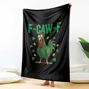 Funny St Patrick Day Throw Blanket F-Caw-F Lucky Chicken Meme TS14 Print Your Wear