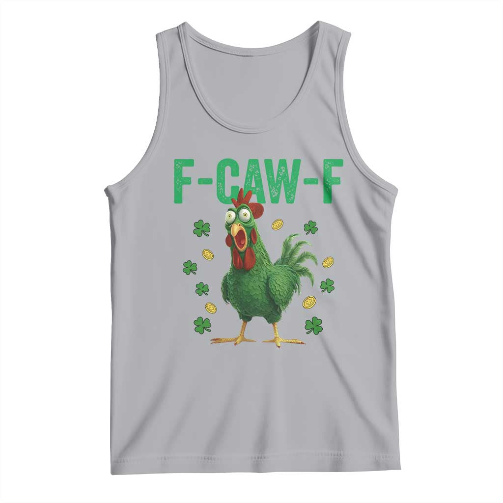 Funny St Patrick Day Tank Top F-Caw-F Lucky Chicken Meme TS14 Athletic Heather Print Your Wear