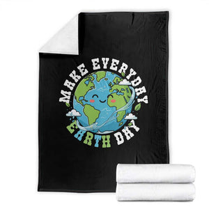 Funny Make Earth Day Every Day Throw Blanket Cute Environmental Awareness Earth Day TS14 Black Print Your Wear