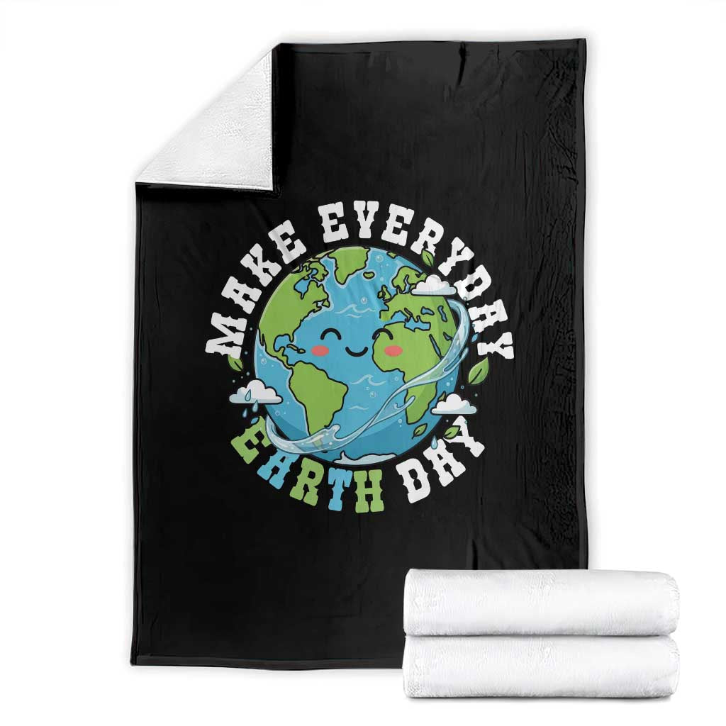 Funny Make Earth Day Every Day Throw Blanket Cute Environmental Awareness Earth Day TS14 Black Print Your Wear