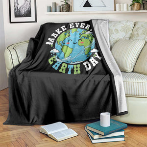 Funny Make Earth Day Every Day Throw Blanket Cute Environmental Awareness Earth Day TS14 Print Your Wear
