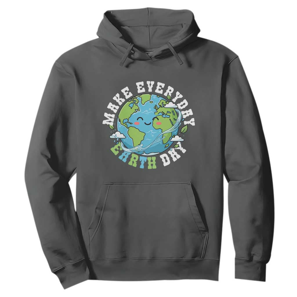 Funny Make Earth Day Every Day Hoodie Cute Environmental Awareness Earth Day TS14 Dark Heather Print Your Wear