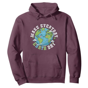 Funny Make Earth Day Every Day Hoodie Cute Environmental Awareness Earth Day TS14 Maroon Print Your Wear