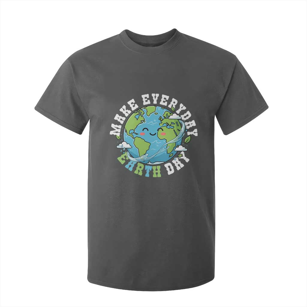 Funny Make Earth Day Every Day T Shirt For Kid Cute Environmental Awareness Earth Day TS14 Dark Heather Print Your Wear