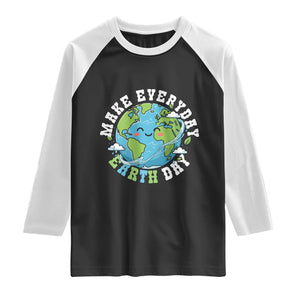 Funny Make Earth Day Every Day Raglan Shirt Cute Environmental Awareness Earth Day TS14 Black White Print Your Wear