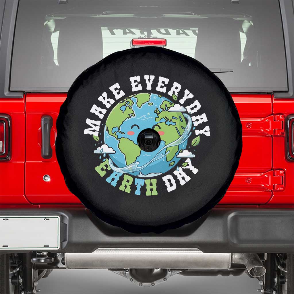 Funny Make Earth Day Every Day Spare Tire Cover Cute Environmental Awareness Earth Day TS14 Black Print Your Wear