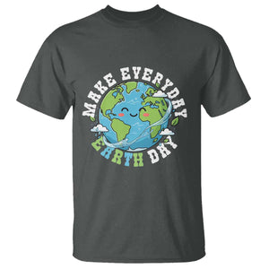 Funny Make Earth Day Every Day T Shirt Cute Environmental Awareness Earth Day TS14 Dark Heather Print Your Wear