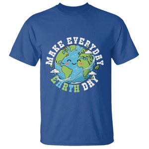 Funny Make Earth Day Every Day T Shirt Cute Environmental Awareness Earth Day TS14 Royal Blue Print Your Wear