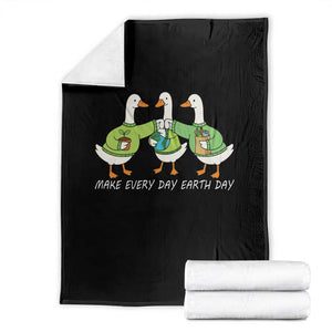 Funny Earth Day Throw Blanket Silly Goose Make Earth Day Every Day TS14 Black Print Your Wear