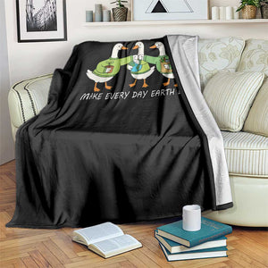 Funny Earth Day Throw Blanket Silly Goose Make Earth Day Every Day TS14 Print Your Wear