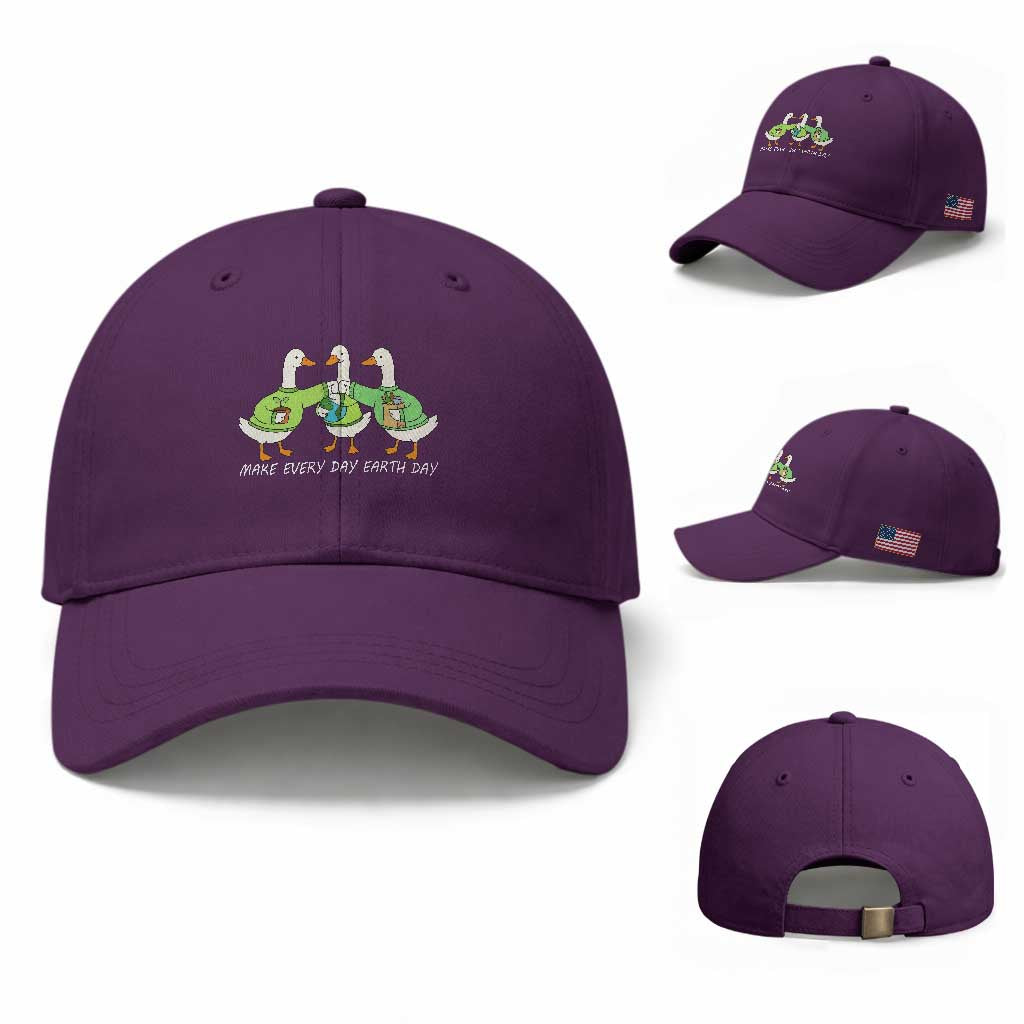 Funny Earth Day Baseball Cap Silly Goose Make Earth Day Every Day TS14 Baseball Cap Universal Fit Purple Print Your Wear