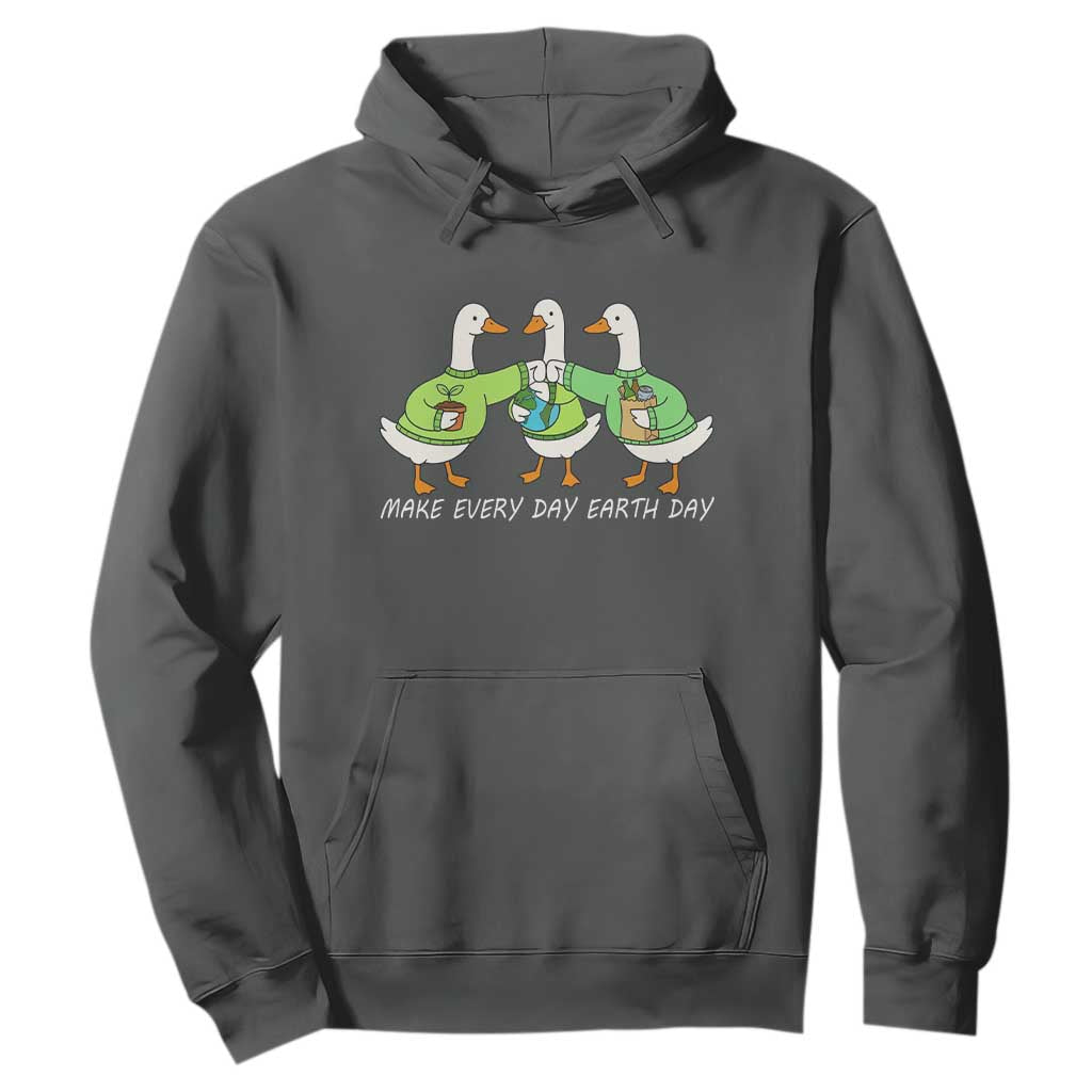 Funny Earth Day Hoodie Silly Goose Make Earth Day Every Day TS14 Dark Heather Print Your Wear