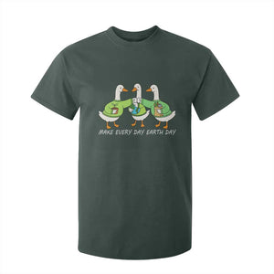 Funny Earth Day T Shirt For Kid Silly Goose Make Earth Day Every Day TS14 Dark Forest Green Print Your Wear