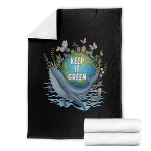 Keep It Green Earth Day Throw Blanket Eco-Friendly Nature Environmental Awareness TS14 Black Print Your Wear