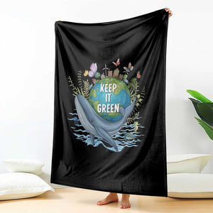 Keep It Green Earth Day Throw Blanket Eco-Friendly Nature Environmental Awareness TS14 Print Your Wear