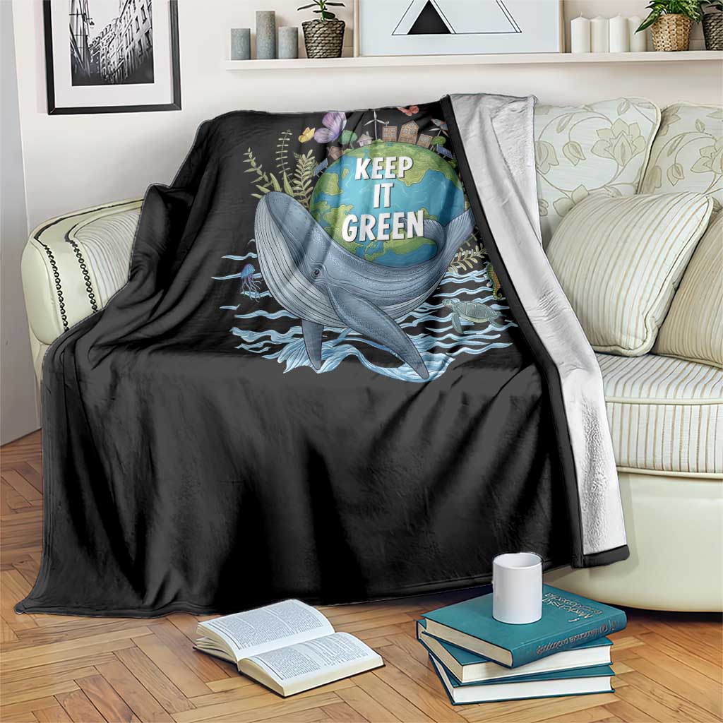 Keep It Green Earth Day Throw Blanket Eco-Friendly Nature Environmental Awareness TS14 Print Your Wear