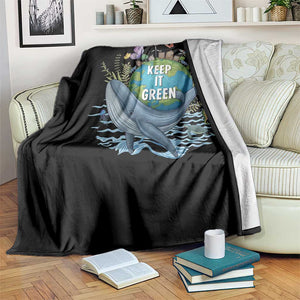 Keep It Green Earth Day Throw Blanket Eco-Friendly Nature Environmental Awareness TS14 Print Your Wear