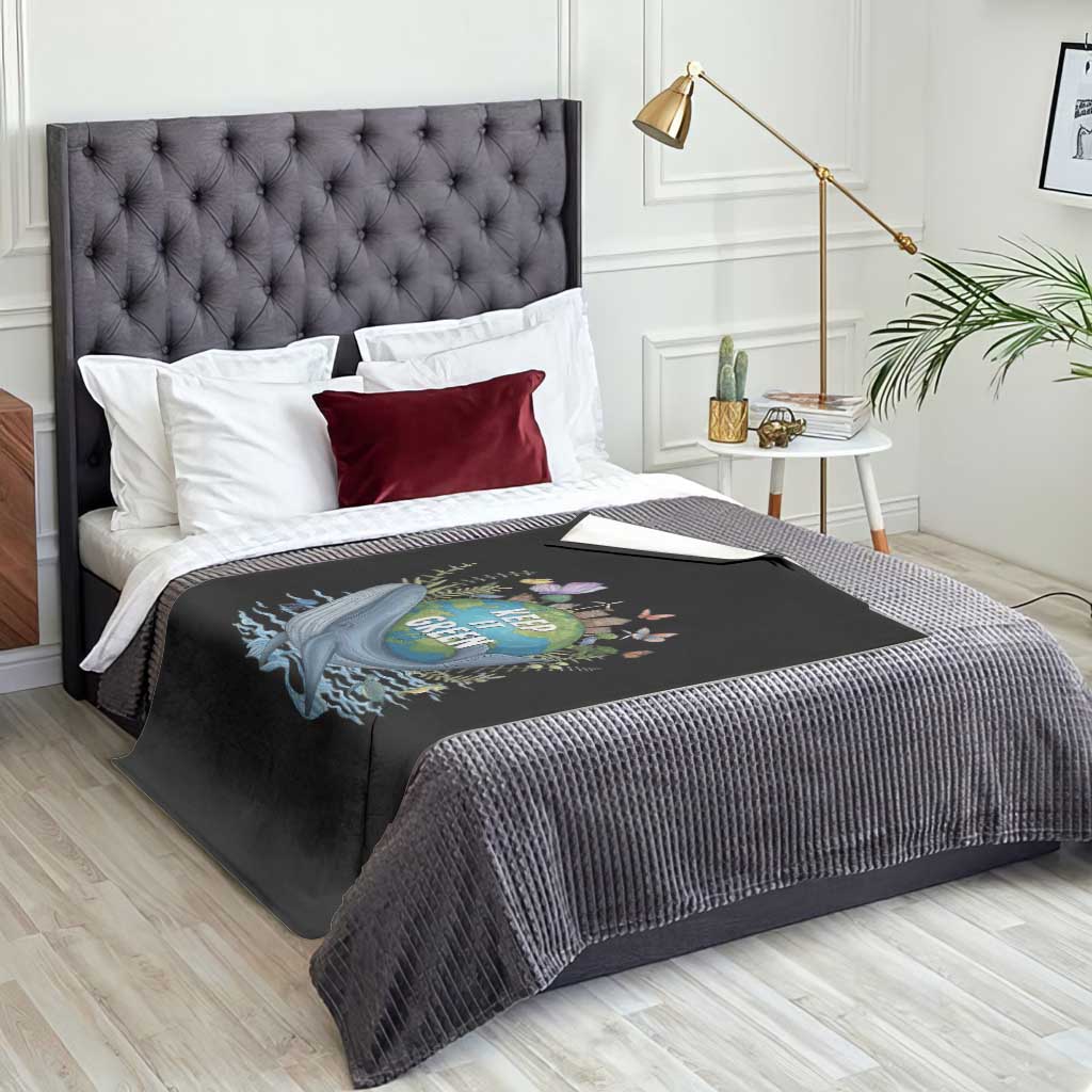 Keep It Green Earth Day Throw Blanket Eco-Friendly Nature Environmental Awareness TS14 Print Your Wear