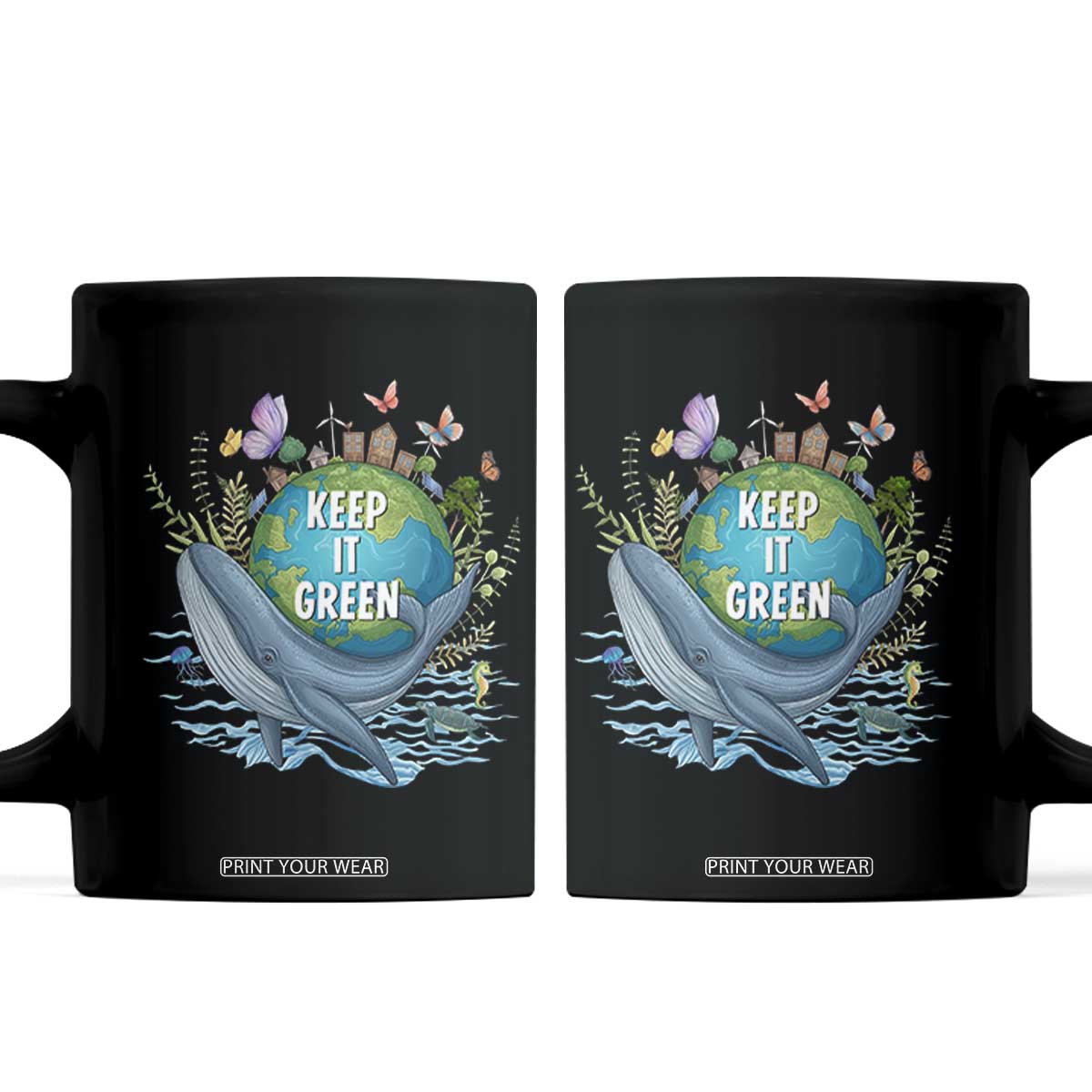 Keep It Green Earth Day Coffee Mug Eco-Friendly Nature Environmental Awareness TS14 Black Print Your Wear