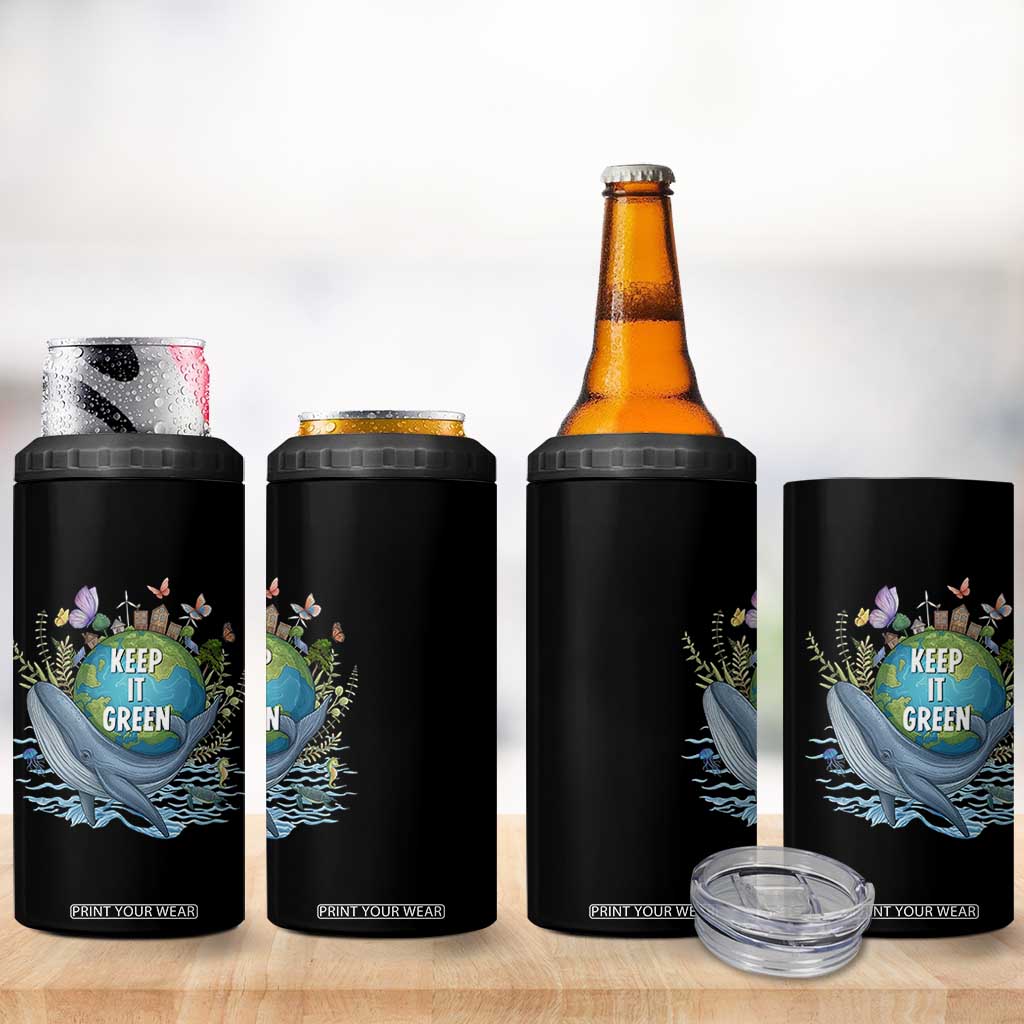 Keep It Green Earth Day 4 in 1 Can Cooler Tumbler Eco-Friendly Nature Environmental Awareness TS14 Print Your Wear