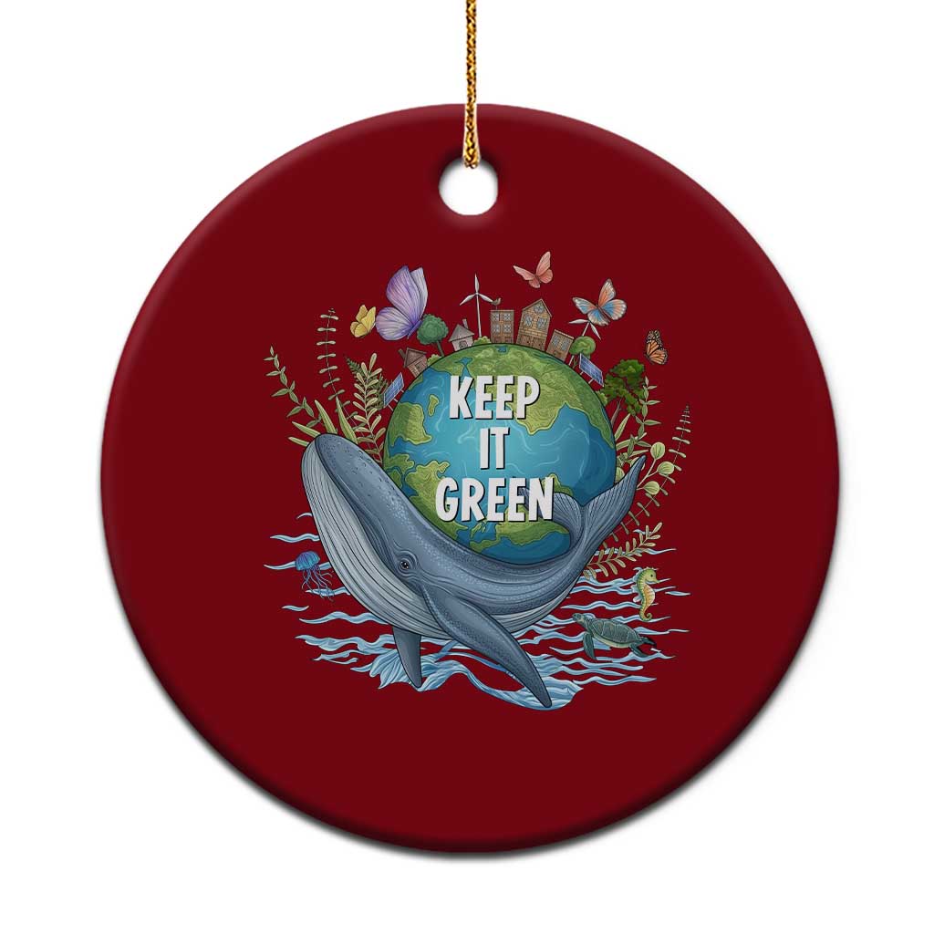 Keep It Green Earth Day Ceramic Ornament Eco-Friendly Nature Environmental Awareness TS14 1pc Red Print Your Wear