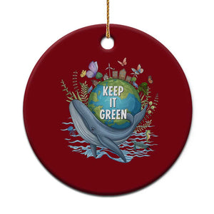 Keep It Green Earth Day Ceramic Ornament Eco-Friendly Nature Environmental Awareness TS14 1pc Red Print Your Wear