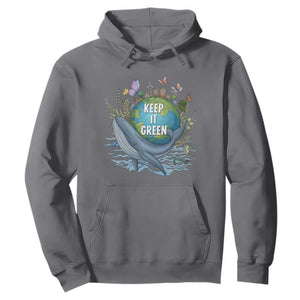 Keep It Green Earth Day Hoodie Eco-Friendly Nature Environmental Awareness TS14 Charcoal Print Your Wear