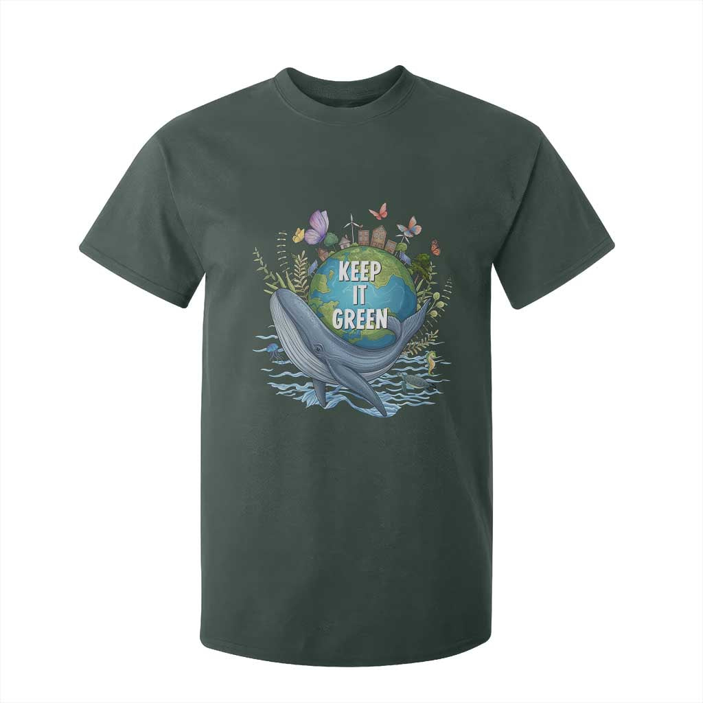 Keep It Green Earth Day T Shirt For Kid Eco-Friendly Nature Environmental Awareness TS14 Dark Forest Green Print Your Wear
