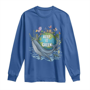 Keep It Green Earth Day Long Sleeve Shirt Eco-Friendly Nature Environmental Awareness TS14 Royal Blue Print Your Wear