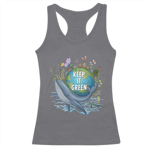 Keep It Green Earth Day Racerback Tank Top Eco-Friendly Nature Environmental Awareness TS14 Charcoal Print Your Wear