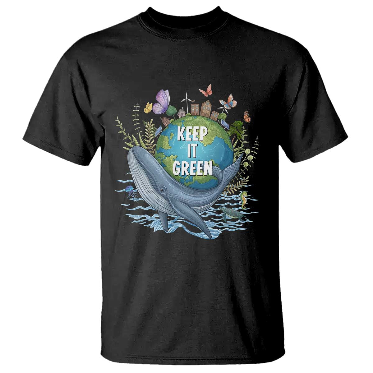 Keep It Green Earth Day T Shirt Eco-Friendly Nature Environmental Awareness TS14 Black Print Your Wear