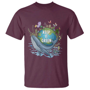 Keep It Green Earth Day T Shirt Eco-Friendly Nature Environmental Awareness TS14 Maroon Print Your Wear