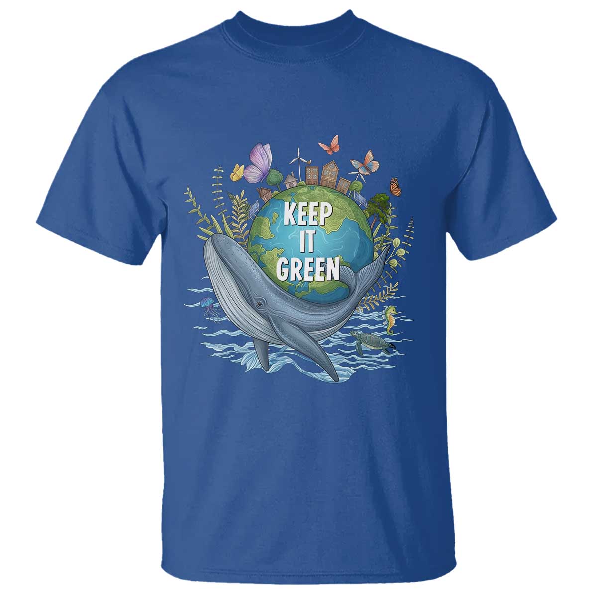 Keep It Green Earth Day T Shirt Eco-Friendly Nature Environmental Awareness TS14 Royal Blue Print Your Wear