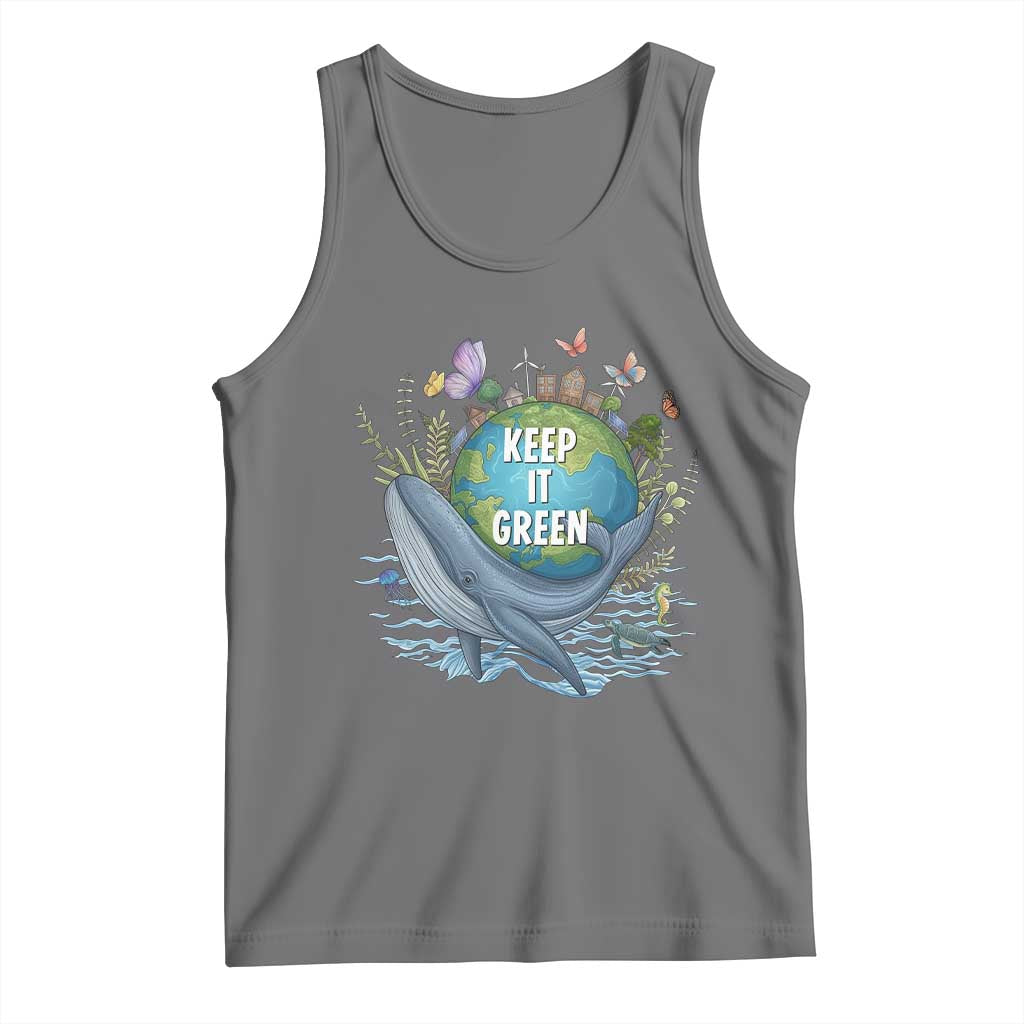 Keep It Green Earth Day Tank Top Eco-Friendly Nature Environmental Awareness TS14 Black Heather Print Your Wear