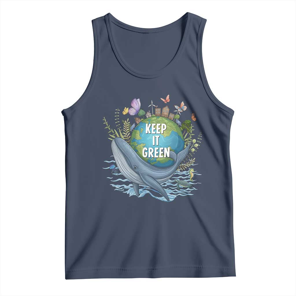 Keep It Green Earth Day Tank Top Eco-Friendly Nature Environmental Awareness TS14 Navy Print Your Wear