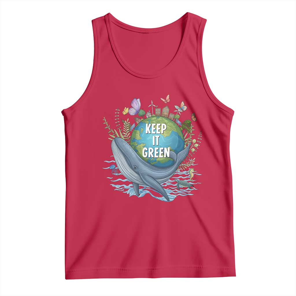 Keep It Green Earth Day Tank Top Eco-Friendly Nature Environmental Awareness TS14 Red Print Your Wear