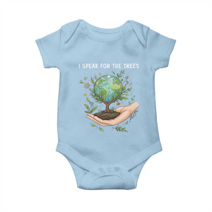 I Speak For The Trees Baby Onesie Earth Day Awareness TS14 Light Blue Print Your Wear