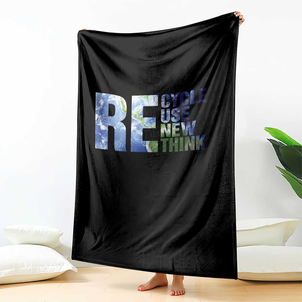 Earth Day Throw Blanket Recycle Reuse Renew Rethink TS14 Print Your Wear