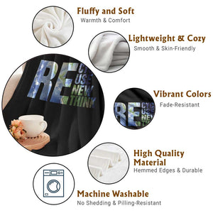Earth Day Throw Blanket Recycle Reuse Renew Rethink TS14 Print Your Wear