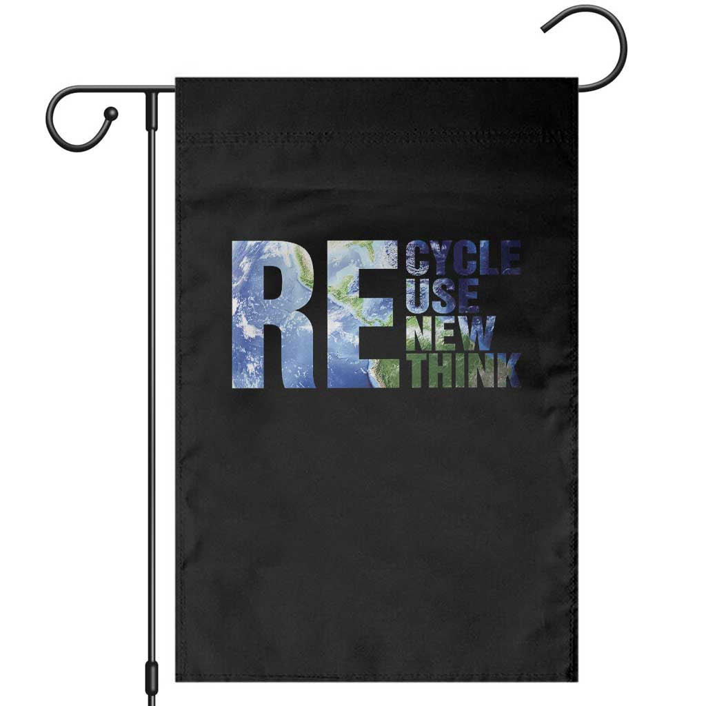 Earth Day Garden Flag Recycle Reuse Renew Rethink TS14 Black Print Your Wear