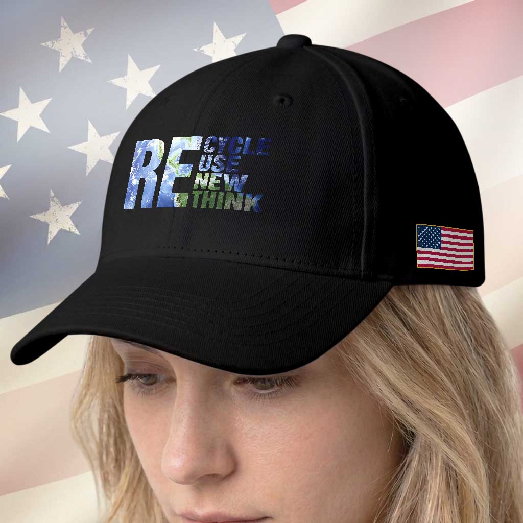 Earth Day Baseball Cap Recycle Reuse Renew Rethink TS14 Print Your Wear