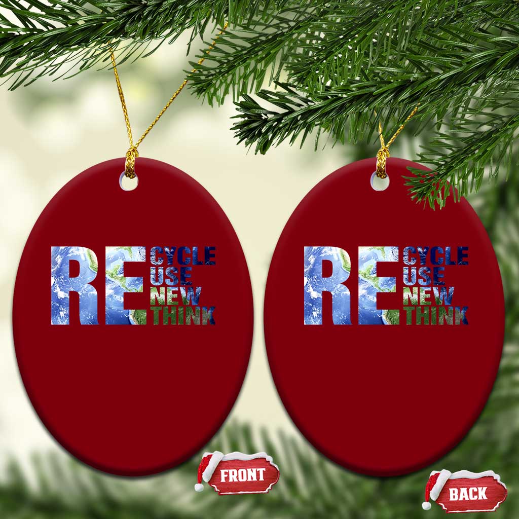 Earth Day Ceramic Ornament Recycle Reuse Renew Rethink TS14 Print Your Wear