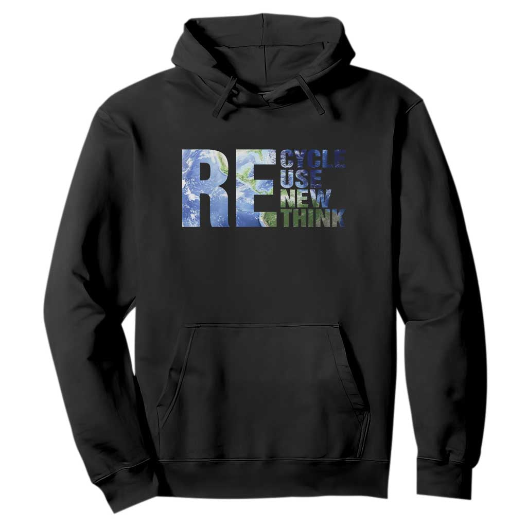 Earth Day Hoodie Recycle Reuse Renew Rethink TS14 Black Print Your Wear