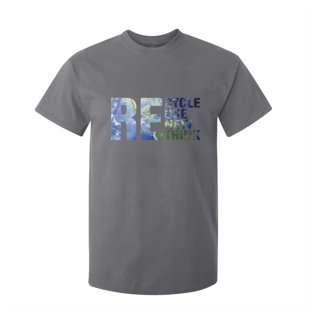 Earth Day T Shirt For Kid Recycle Reuse Renew Rethink TS14 Charcoal Print Your Wear
