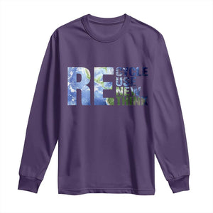 Earth Day Long Sleeve Shirt Recycle Reuse Renew Rethink TS14 Purple Print Your Wear