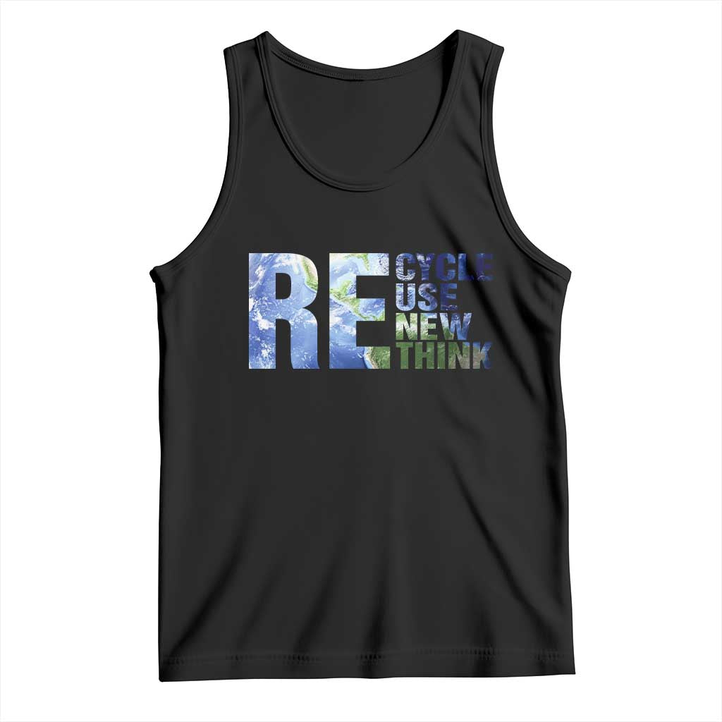 Earth Day Tank Top Recycle Reuse Renew Rethink TS14 Black Print Your Wear